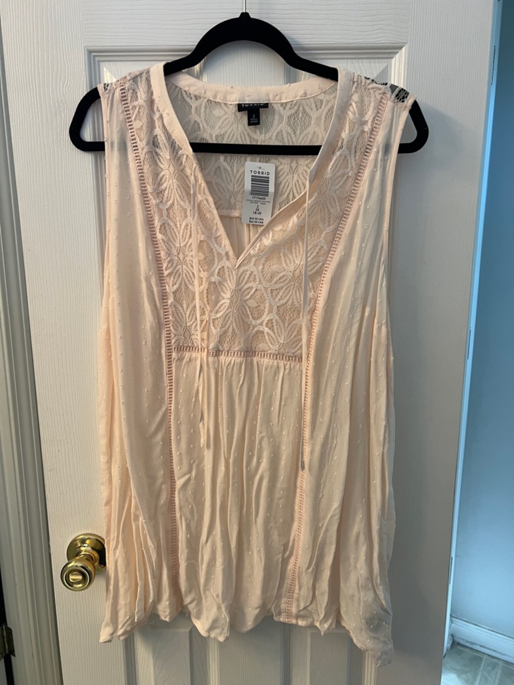 torrid Cream Sleeveless Lace-Front Flowing Camisole